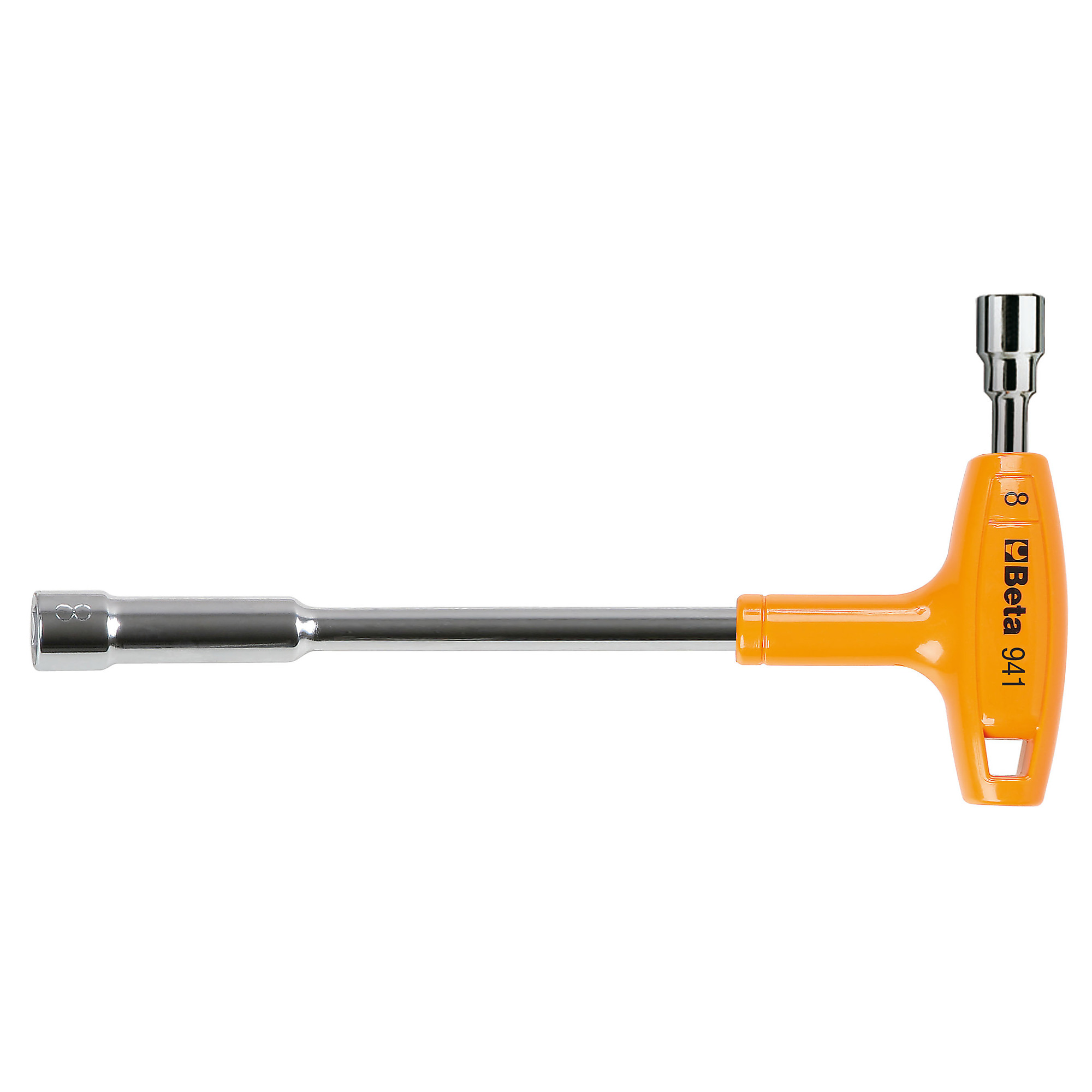 Beta T-Handle Socket Wrench — 8mm x 8mm, 6-Point/12-Point, Ergonomic Grip, Model# 941 8
